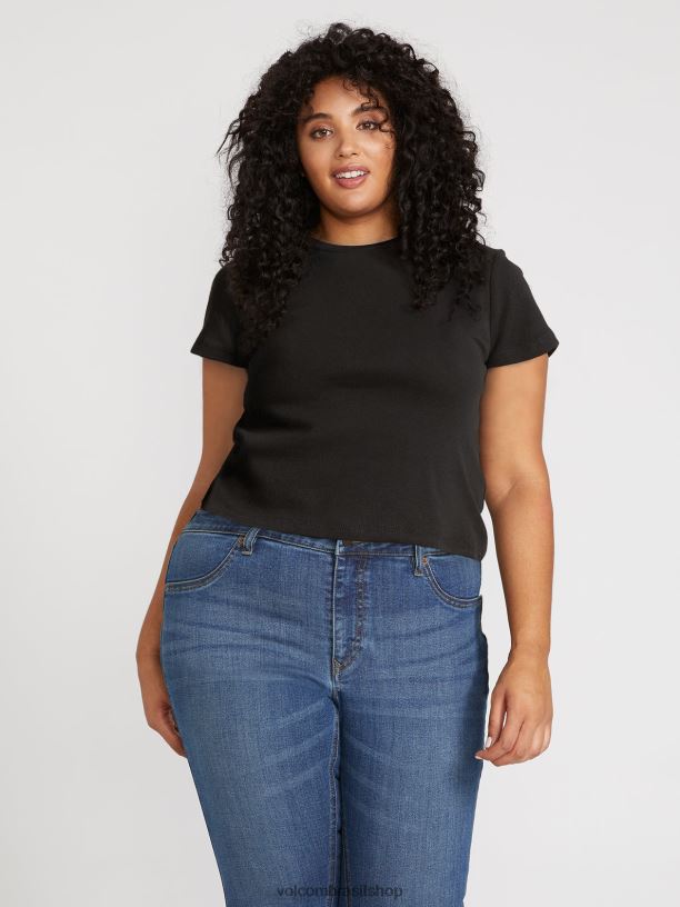 br Volcom mulheres roupas uma de cada baby tee plus size preto 88NNJ823