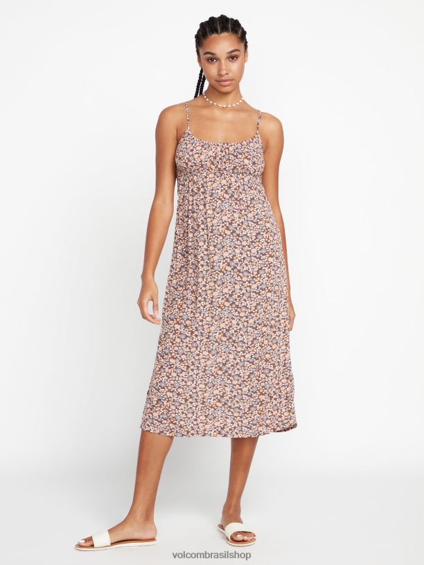 br Volcom mulheres roupas naw vestido de praia ardósia cinza 88NNJ882