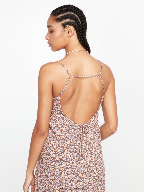 br Volcom mulheres roupas naw vestido de praia ardósia cinza 88NNJ882