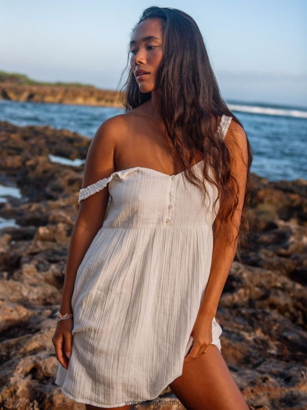 br Volcom mulheres roupas um vestido completo estrela branca 88NNJ877