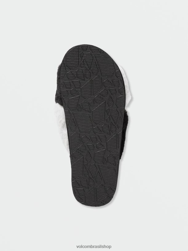br Volcom mulheres calçados viveu em sandália deslizante Preto branco 88NNJ1045