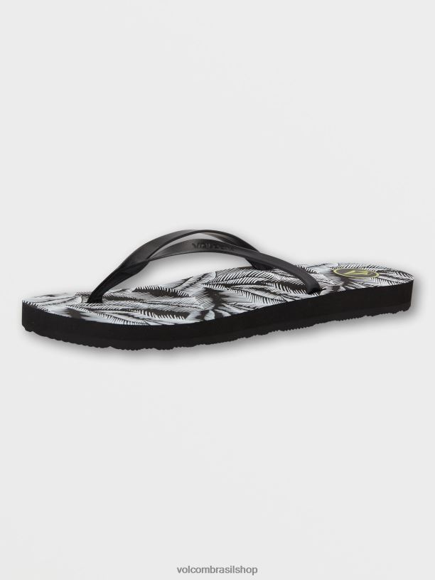 br Volcom mulheres calçados color me sandálias de primavera Preto branco 88NNJ1025