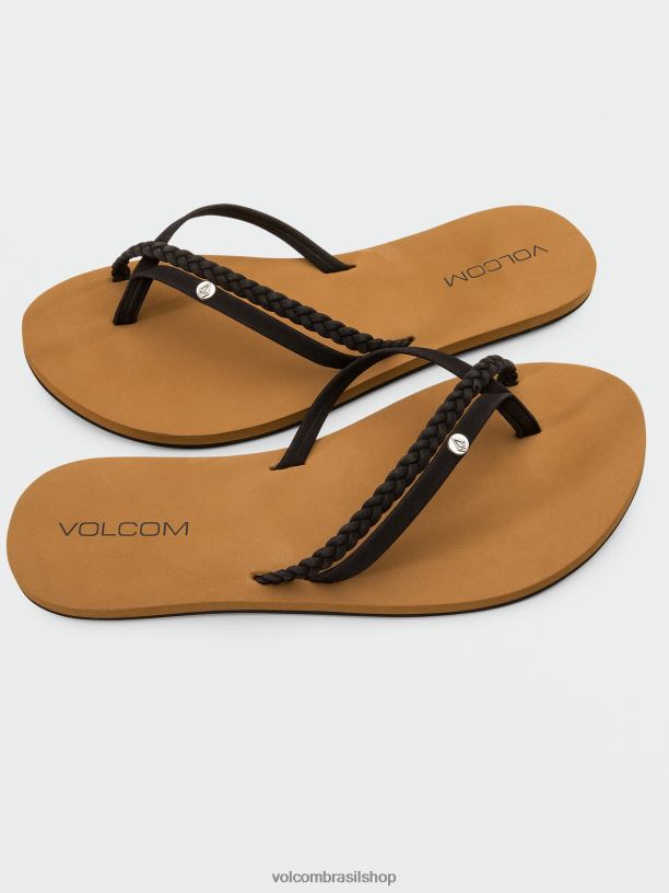 br Volcom mulheres calçados sandália emoção ii preto 88NNJ1032