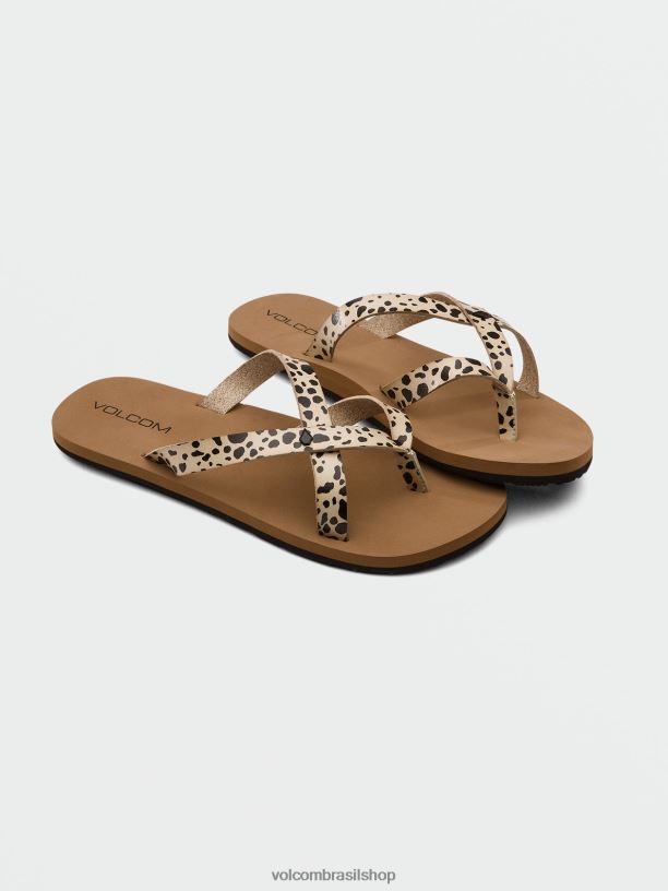 br Volcom mulheres calçados sandália pedra 2 passos leopardo 88NNJ1028