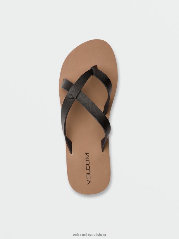 br Volcom mulheres calçados sandália pedra 2 passos preto 88NNJ1009