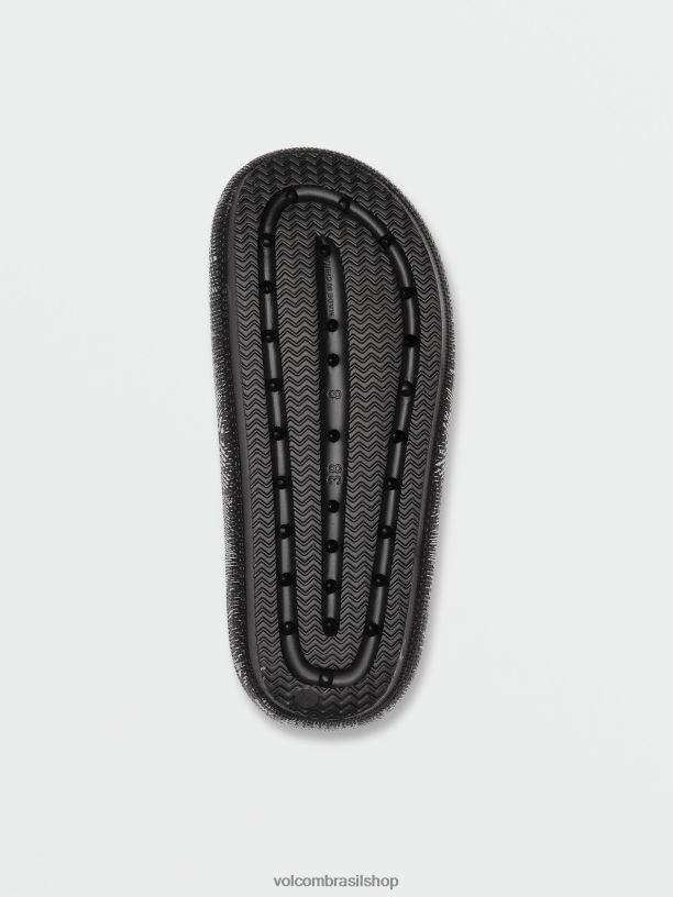 br Volcom mulheres calçados sandálias de deslizamento de nuvem de pedra Preto branco 88NNJ1003