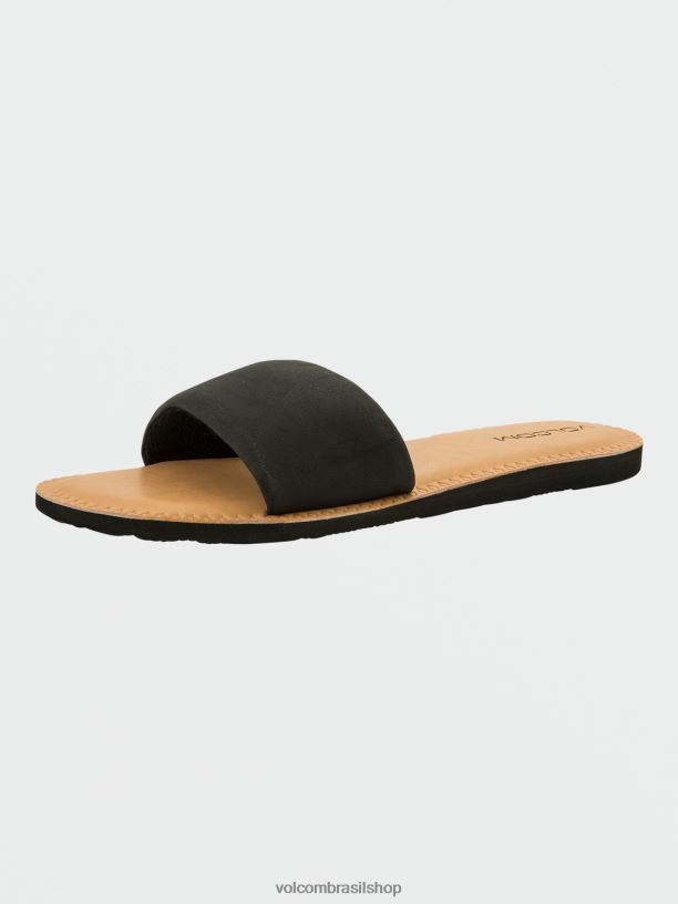 br Volcom mulheres calçados sandálias de deslizamento simples preto 88NNJ1000