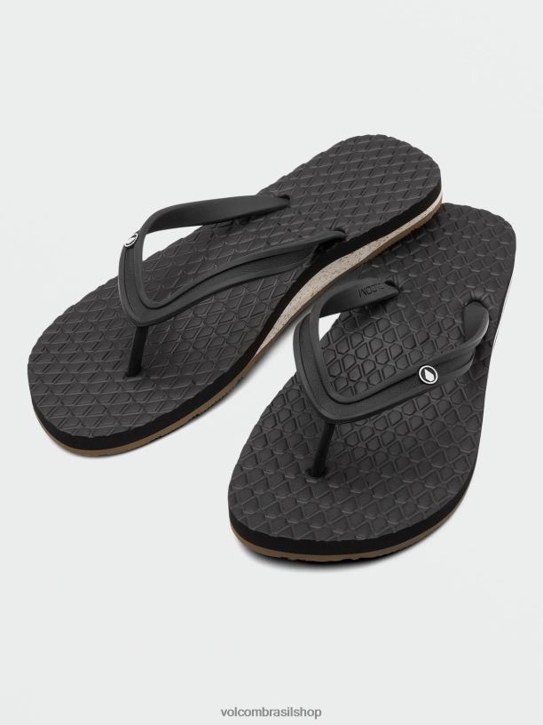 br Volcom mulheres calçados sandálias ecológicas Preto branco 88NNJ1015
