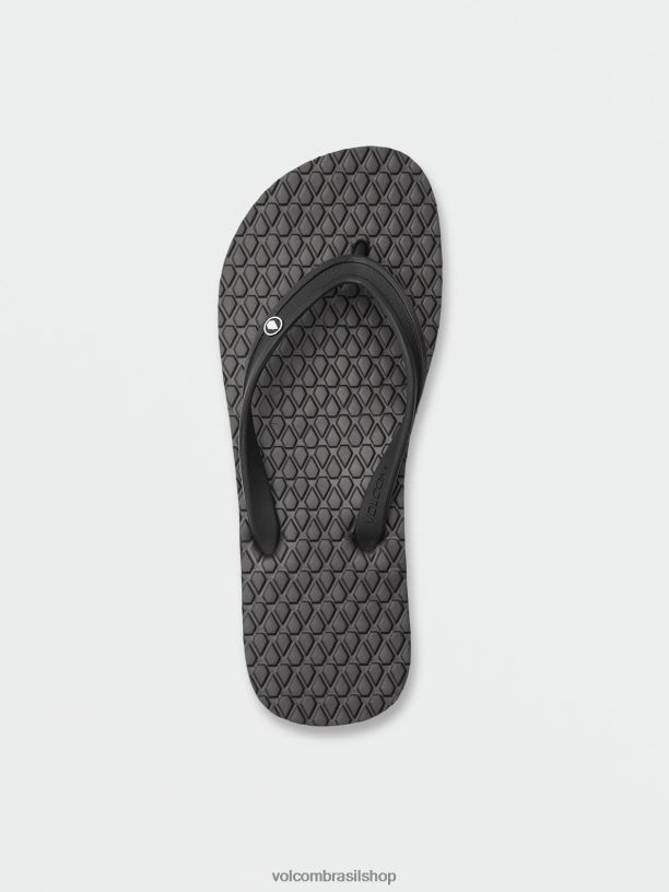 br Volcom mulheres calçados sandálias ecológicas Preto branco 88NNJ1015